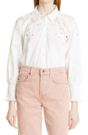 Lilah Eyelet Cotton Shirt at Nordstrom