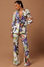 Liliana Floral Blazer Suit Set - Whitecombo Fashion Nova at Fashion Nova
