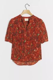 Liliana Pleated Buttondown at Anthropologie