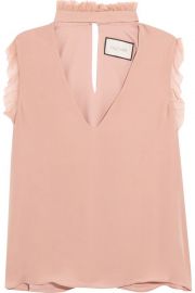 Lilibeth ruffled cutout silk crepe de chine top at The Outnet