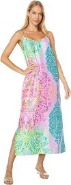 Lilly Pulitzer Bellalyn Satin Midi Slip Multi Sunshine Vibes XL at Womens Clothing store at Amazon