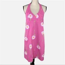 Lilly Pulitzer Dresses Lillypulitzer Vintage White Labeldaisy Pink Halter Dress Wgreenlining Poshmark at Poshmark