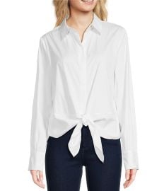 Lilly Pulitzer Lilly Poplin Point Collar Long Sleeve Button Down Shirt at Dillards