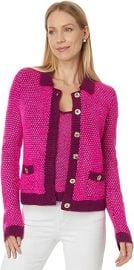 Lilly Pulitzer Womens Cormac Sweater Set Elderflower Blossom Safari Tweed Large at Womens Clothing store at Amazon