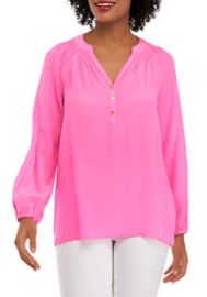 Lilly Pulitzer Womens Long Sleeve Peasant Blouse belk at Belk