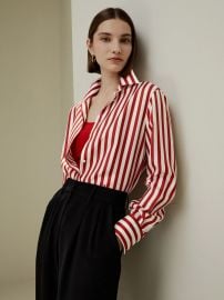 Lily Silk Amalfi Stripe Silk Shirt at LilySilk