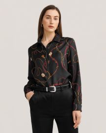 Lily Silk Louisville Print Silk Shirt at Lily Silk