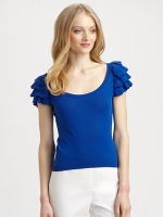 Lilys blue flutter sleeve top at Saks at Saks Fifth Avenue