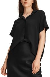 Lilysilk Casual Short Sleeves Loose Silk Shirt at Nordstrom