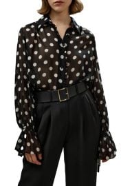 Lilysilk Polka Dots Georgette Blouse at Nordstrom