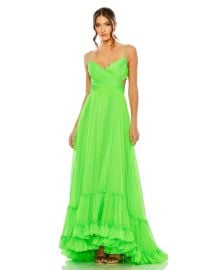 Lime Mac Duggal 68477 Prom Tiered Ruffle Long Formal Dress - Prom Dresses Gowns at The Dress Outlet