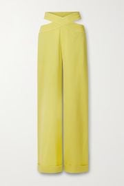 Lime green Cutout wool-blend pants MONSE NET-A-PORTER at Net a Porter