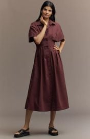 Limited Offer ANTHROPOLOGIE The Tobie Shirt Dress by Exquise - Solid Plum NEW WI eBay at eBay