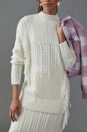 Line + Dot Fringed Tunic Sweater at Anthropologie