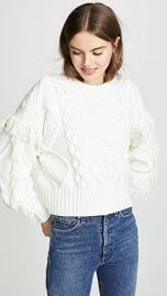 Line  amp  Dot Jasper Fringe Cable Knit Sweater at Shopbop