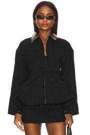 Line Dot Eton Peplum Jacket In Black at Revolve