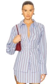 Line Dot Getty Shirt In Blue Red at Revolve