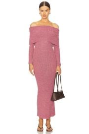 Line Dot Lenora Off Shoulder Dress In Pink at Revolve