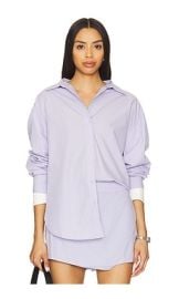 Line Dot Maxin Shirt In Blue Coral at Revolve