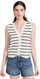 Line Dot Rae Stripe Sweater Vest Ivory and Black XS at Shopbop