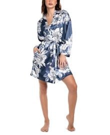 Linea Donatella Womens Flying Garden Satin Wrap Robe - Macys at Macys