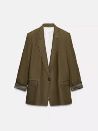 Linen Blazer with Rolled Up Sleeves at Zara