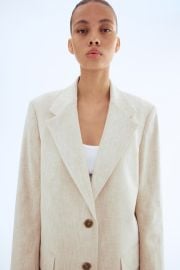 Linen-Blend Blazer - Light beige - Ladies HampM US at H&M