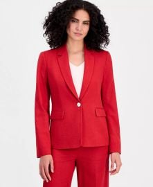 Linen-Blend Single-Button Blazer, Spaghetti-Strap Vest & Wide-Leg Pants at Macys