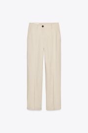 Linen Blend Straight Pants at Zara