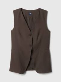 Longline Twill Vest at GAP