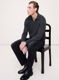 Linen-Cotton Slub Sweater Polo Banana Republic at Banana Republic