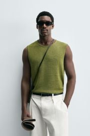Linen Knit Vest at Zara
