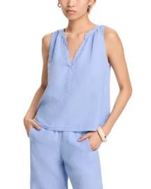 Linen V Neck Tank Top at Bloomingdales