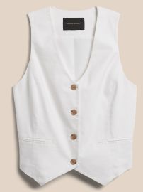 Linen blend Vest at Banana Republic