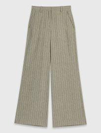 Linen-blend suit trousers Brown For Women at Maje