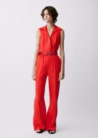 Linen shirt jumpsuit with belt - Women MANGO USA at Mango