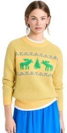 Lingua Franca Chris Nordic Crew Neck Pullover Canary Multi L at Shopbop