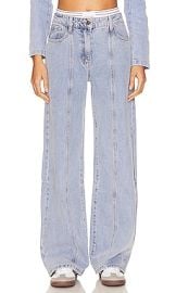 Lioness Dawson Wide Leg Jeans In Washed Blue at Revolve