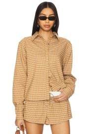 Lioness Nirvana Shirt In Chocolate Check at Revolve