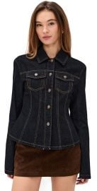 Lioness Rider Denim Jacket Dark Denim XL at Shopbop