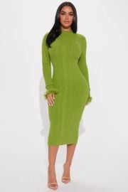 Lioness Sweater Midi Dress - Chartreuse Fashion Nova at Fashion Nova