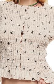 Lioness Terra Bow Smocked Button Up Top and Shorts at Nordstrom