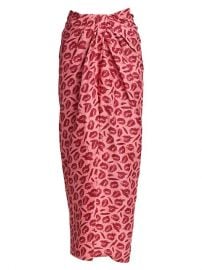 Lip-Print Silk Midi Skirt by Brandon Maxwell at Saks Fifth Avenue