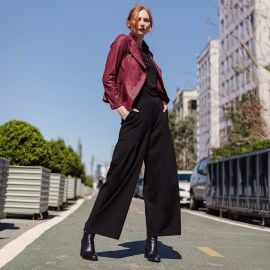 Liquid Leather Signature Jacket - Merlot Clara Sunwoo at Clara Sunwoo