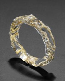 Liquid Lucite Crystal Pave Hinge Bracelet- Clear at Alexis Bittar