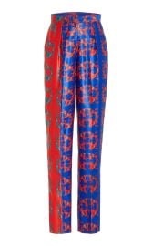 Lisa Folawiyo Lucky High Rise Patchwork Silk Straight Leg Pants at Moda Operandi