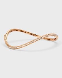 Lisa Nik 18K Rose Gold Curved Diamond Bangle at Neiman Marcus