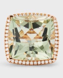 Lisa Nik 18K Rose Gold Green Quartz and Diamond Ring Size 6 at Neiman Marcus