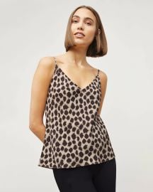 Lisey Cami - Sahara Print Washable Silk  TanBlack  at M.M.LaFleur