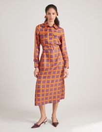 Lisou Lori Purple Tartan Silk Twill Dress at Lisou
